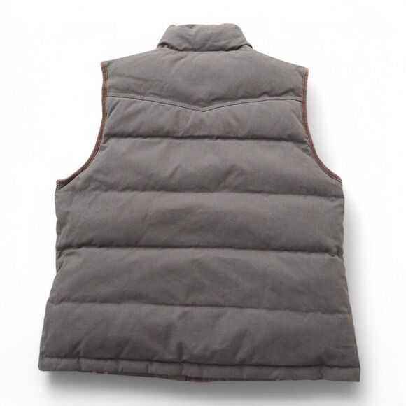 Ralph Lauren Premium Goose Down Reversible Plaid Full Zip Vest Olive Women's L - Picture 6 of 10